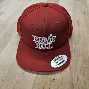 Ernie Ball 4155 Stacked Logo Hat, Red w/ White Logo NWT